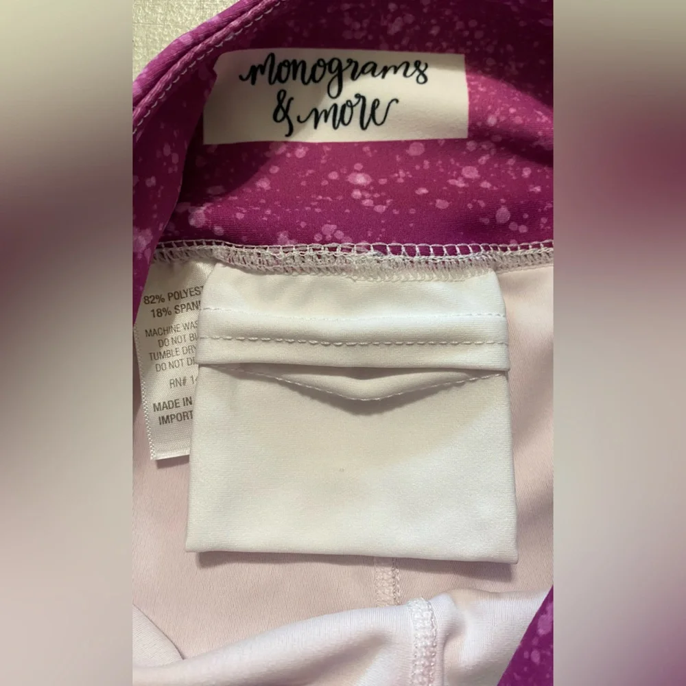 Monograms and more Kids Gradient Pink and Purple Leggings - Picture 4 of 4